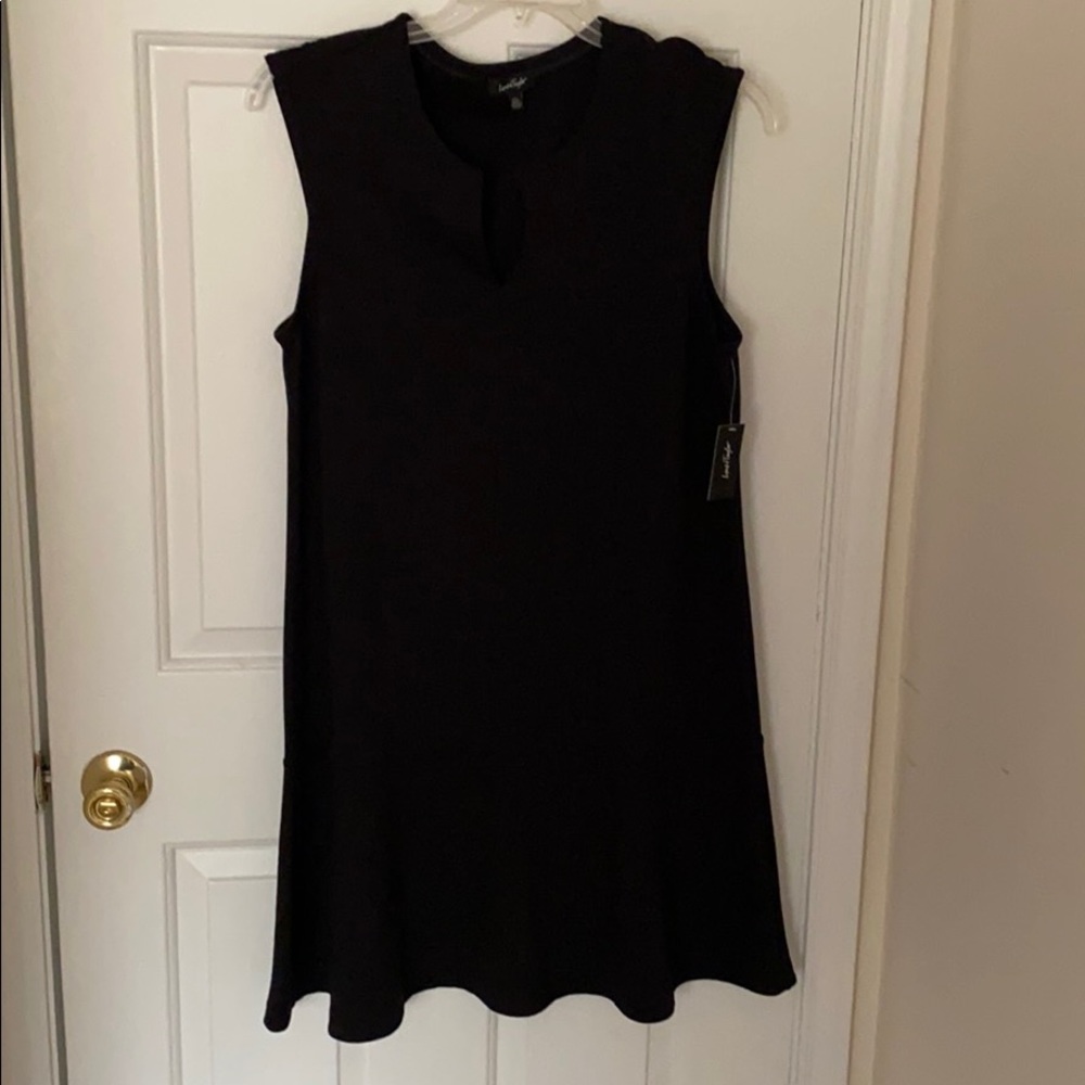 Sleeveless Flutter Bottom Dress Black